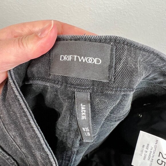 Driftwood Jackie Studded Jeans Black Size 25 Skinny Leg Frayed Casual - Picture 8 of 8